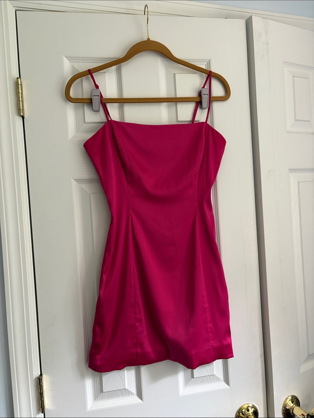Sunday Best Fuchsia Satin Slip Dress